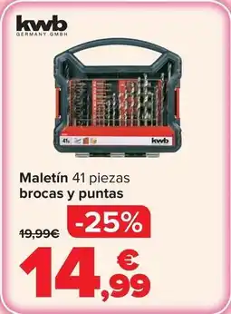 Carrefour Kwb - maletín 41 piezas brocas y puntas oferta