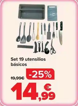 Carrefour Set 19 utensilios básicos oferta