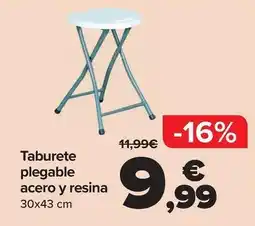 Carrefour Taburete plegable acero y resina oferta