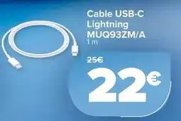 Carrefour Cable usb-c lightning muq93zma oferta