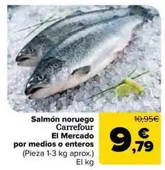 Carrefour Market Carrefour el mercado - salmon noruego por medios o enteros oferta