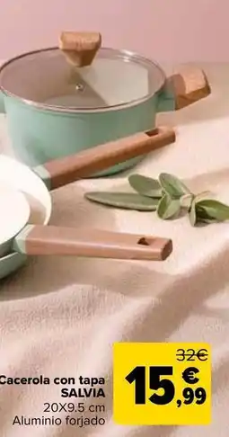 Carrefour Market Cacerola con tapa salvia oferta
