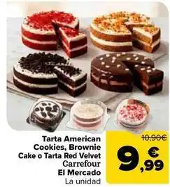 Carrefour Market Carrefour el mercado - tarta american cookies brownie cake o tarta red velvet oferta