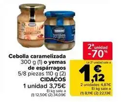 Carrefour Market Cidacos - cebolla caramelizada o yemas de esparragos oferta