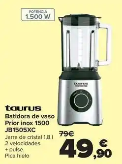 Carrefour Taurus - batidora de vaso prior inox 1500 jb1505xc oferta