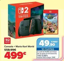 Carrefour Nintendo switch - consola + mario kart world oferta