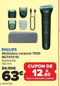 Carrefour Philips - afeitadora corporal 7000 bg7470/15 oferta
