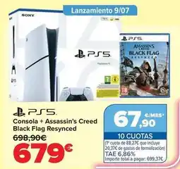 Carrefour Consola + assassin's creed black flag resynced oferta