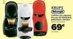 Carrefour Krups/delonghi - cafetera de capsulas piccolo xs edg210.r edg210.b o kp1a31 oferta