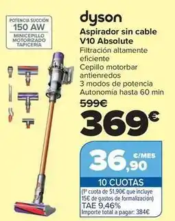 Carrefour Dyson - aspirador sin cable v10 absolute oferta