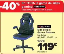Carrefour Racing - silla polipiel gamer balance oferta