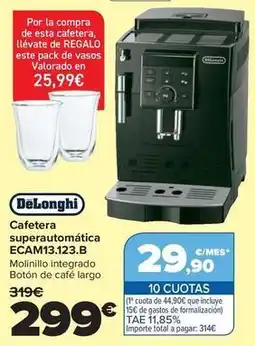 Carrefour Delonghi - cafetera superautomatica ecam13.123.b oferta