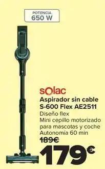 Carrefour Solac - aspirador sin cable s-600 flex ae2511 oferta