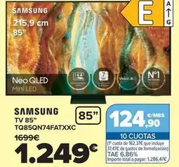 Carrefour Samsung - tv 85 tq85qn74fatxxc oferta