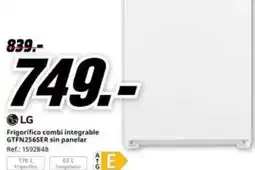 MediaMarkt Lg - frigorifico combi integrable gtfn2566ser sin panelar oferta