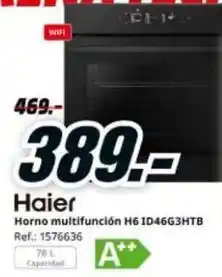 MediaMarkt Haier - horno multifunción h6 id46g3htb oferta