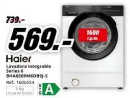 MediaMarkt Haier - lavadora integrable series 6 bha6s69m6db9j-s oferta