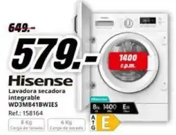 MediaMarkt Hisense - lavadora secadora integrable wd3m841bweies oferta
