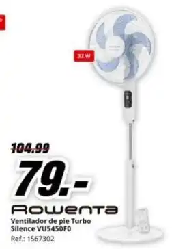 MediaMarkt Rowenta - ventilador de pie turbo silence vue450f0 oferta