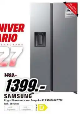 MediaMarkt Samsung - frigorífico americano bespoke ai rs70f65xdtef oferta