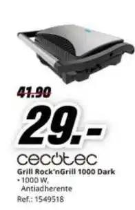 MediaMarkt Cecotec - grill rock'ngrill 1000 dark oferta
