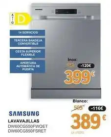 Samsung - lavavajillas dw60cg550fwqet