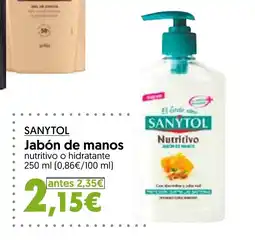 Hiper Usera SANYTOL Jabón de manos nutritivo o hidratante oferta
