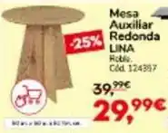 Conforama Lina - mesa auxiliar redonda oferta