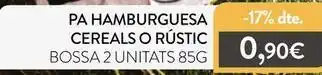 Pa hamburguesa cereals o rústic