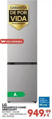 Worten Lg - frigorifico combi gbb32capy oferta