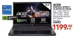 Worten Acer - portátil nitro v 15 anvis-5 52-7282je oferta
