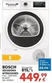 Worten Bosch - secadora wtr83200es oferta