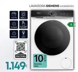 Tien 21 Siemens - lavadora wg66b2ajes oferta