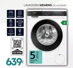 Tien 21 Siemens - lavadora wg44g2zaes oferta