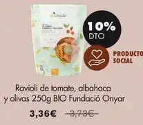 NaturaSí Bio - ravioli de tomate, albahaca y olivas fundacio oferta