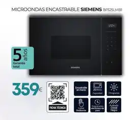 Tien 21 Siemens - microondas encastrable bf25lmb 1 oferta