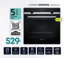 Tien 21 Siemens - horno hb53yges3 oferta