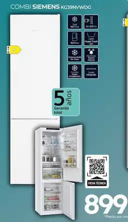 Tien 21 Siemens - combi kg35nvwldc oferta