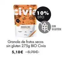 NaturaSí Bio - granola de frutos secos sin gluten oferta