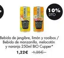NaturaSí Cupper - bebida de jengibre, limon y rooibos / bebida de manzanilla, melocoton y naranja oferta