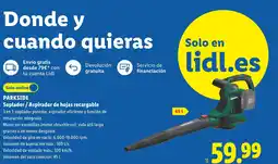Lidl PARKSIDE Soplador/Aspirador de hojas recargable oferta
