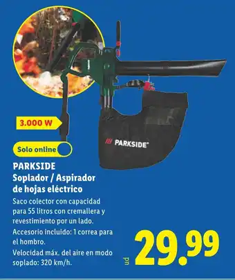 PARKSIDE Soplador/Aspirador de hojas eléctrico