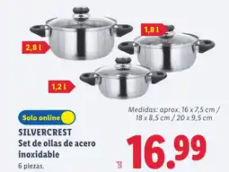 Lidl SILVERCREST Set de ollas de acero inoxidable oferta