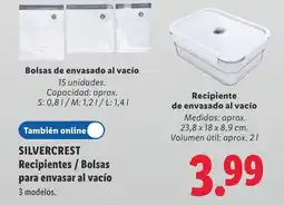 Lidl SILVERCREST Recipientes/Bolsas para envasar al vacío oferta