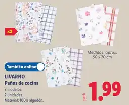 Lidl LIVARNO Paños de cocina oferta