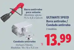 Lidl ULTIMATE SPEED Barra antirrobo / Candado antirrobo oferta