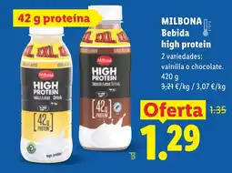 Lidl MILBONA Bebida high protein oferta