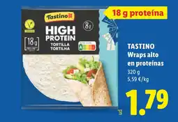 Lidl TASTINO Wraps alto en proteínas oferta