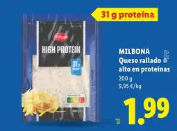 Lidl MILBONA Queso rallado alto en proteínas oferta