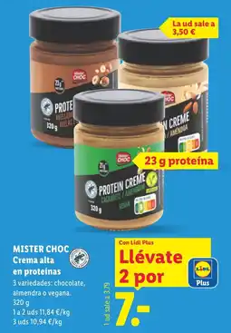 Lidl MISTER CHOC Crema alta en proteínas oferta